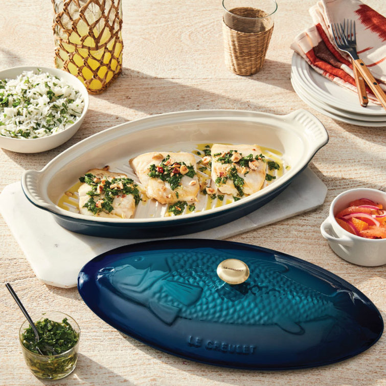 Le Creuset Heritage Stoneware 1.7 Qt Oval Fish Baker with